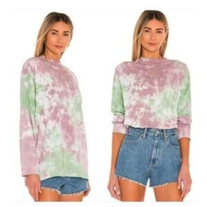 We The Free People Tie Dye Oversized Be Free Tunic Top Long‎ Sleeve Tee - XS